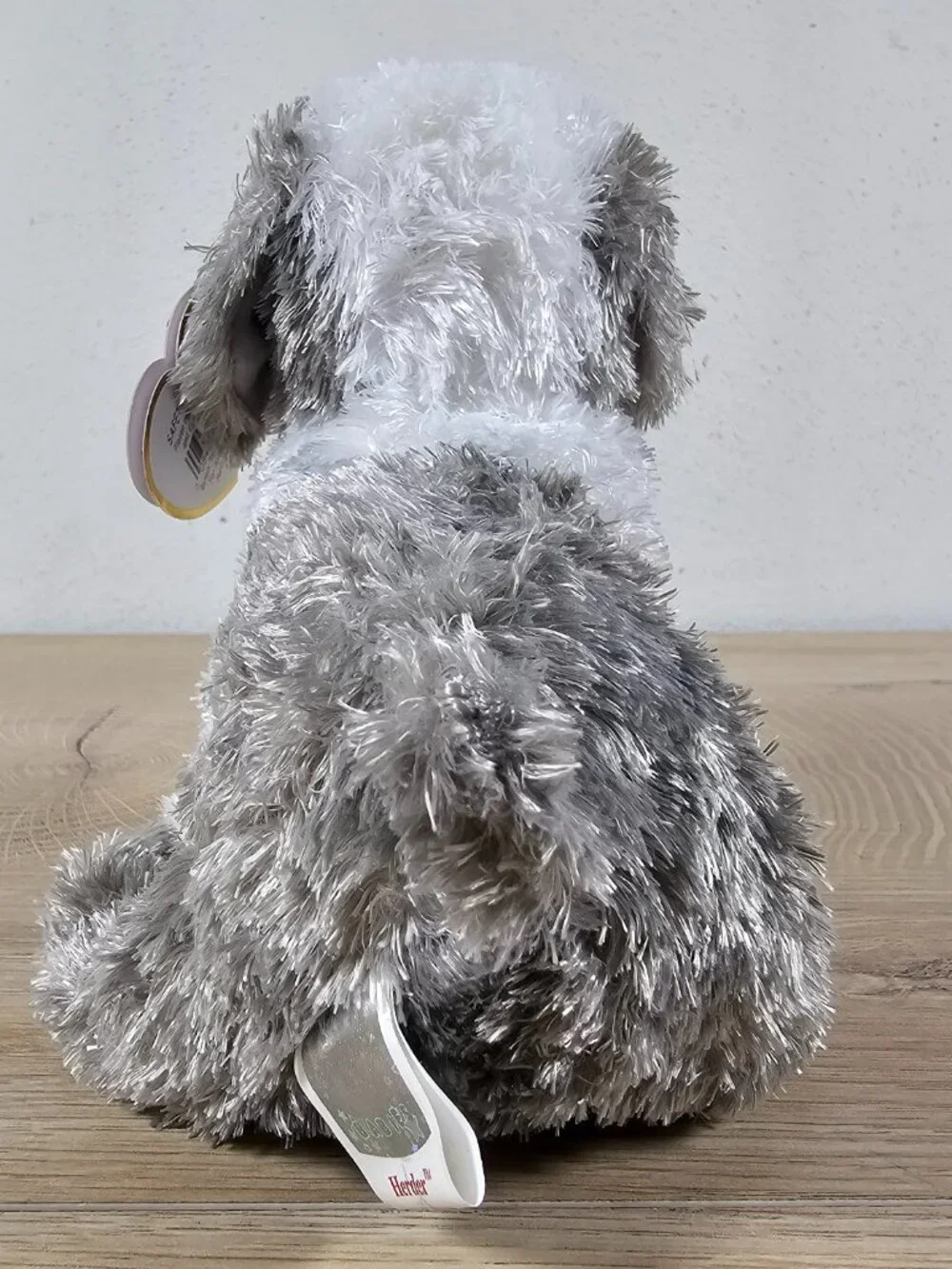 Ty Beanie Babies Herder Sheepdog Beanbag Plush Toy White Gray w/ Tags VTG 2002